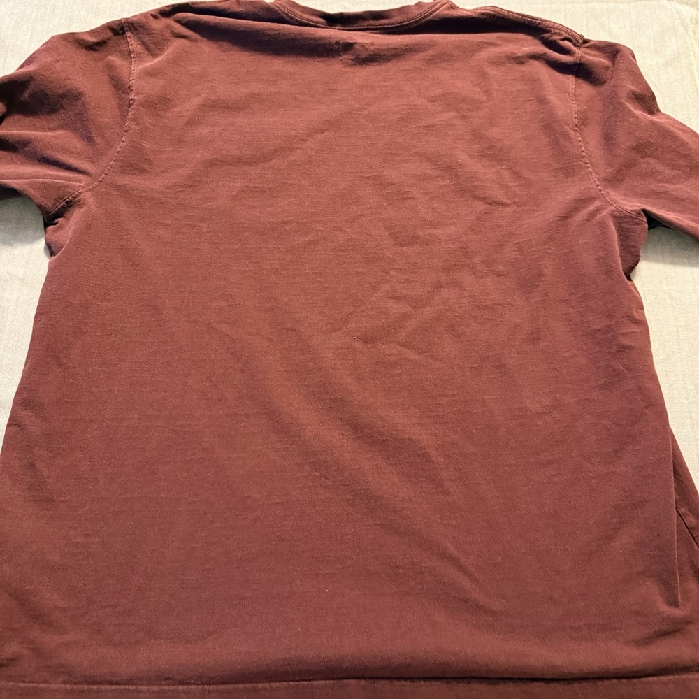 Carhartt Original Fit Long Sleeve Burgundy T-Shirt Mens 3XL Heavyweight Pocket - Picture 2 of 6